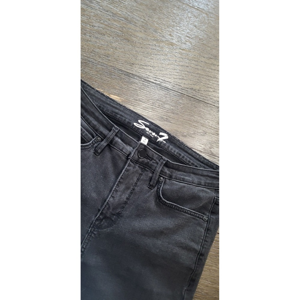 Seven7 Jeans Womens 6 Black Mid Rise Skinny Super Stretch Soft Denim Pants - Picture 3 of 10